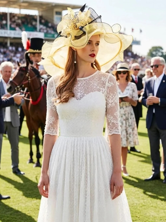 Elegant Floral Organza Fascinator Hat for Women | Tea Party, Wedding, Church main image 7